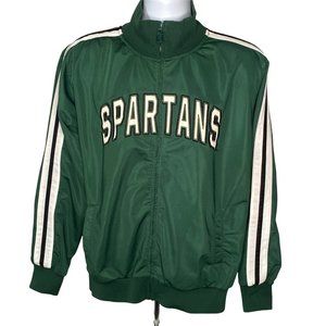 Michigan State Spartans Full Zip Warm Up Jacket, Large